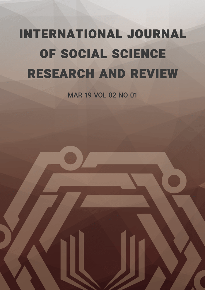 International Journal of Social Science Research and Review (IJSSRR), Vol 02, No 01, March 2019